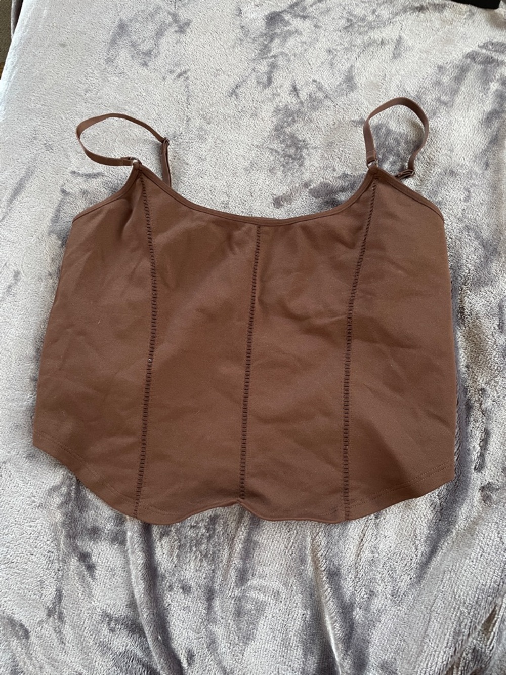 aerie Chocolate Brown Cropped Spaghetti Strap Camisole